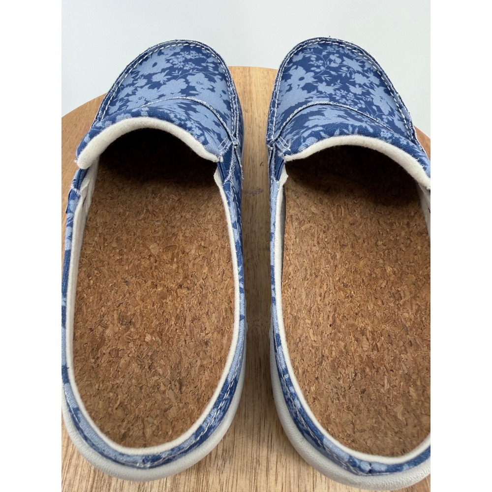 Spenco Siesta Floral Canvas Mules Blue Flower Orthotic Shoes Womens 7.5 B - Picture 3 of 12